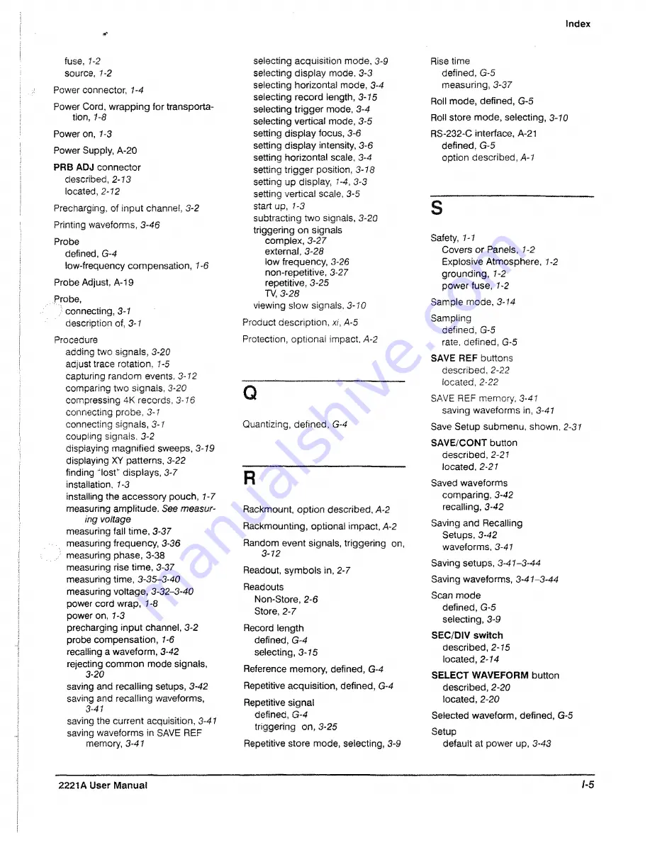 Tektronix 2221A User Manual Download Page 169