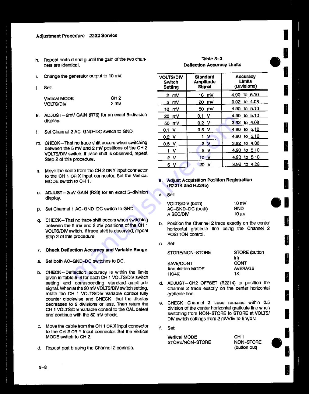 Tektronix 2232 Service Manual Download Page 100