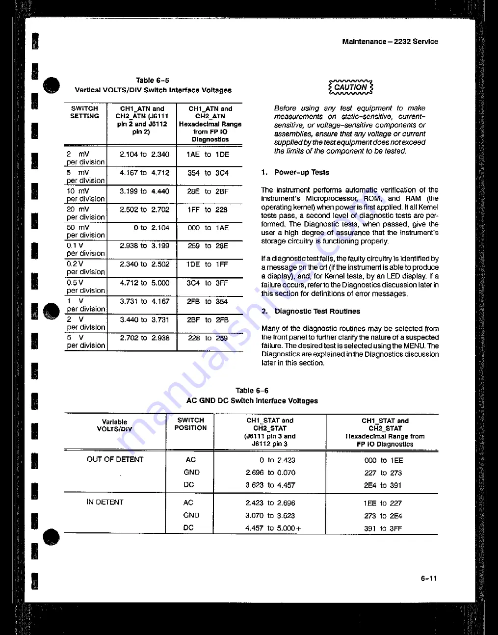 Tektronix 2232 Скачать руководство пользователя страница 126