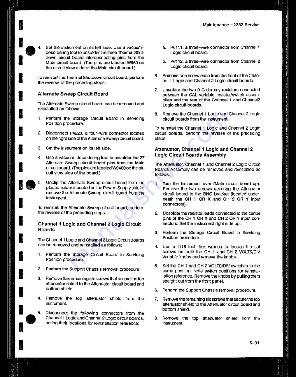 Tektronix 2232 Service Manual Download Page 146