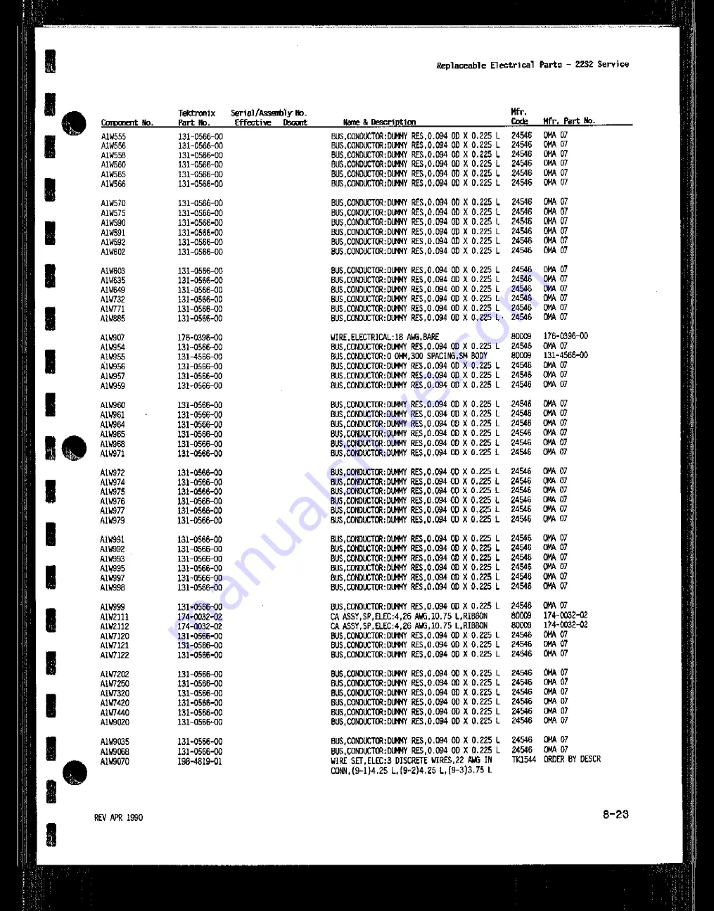 Tektronix 2232 Service Manual Download Page 180