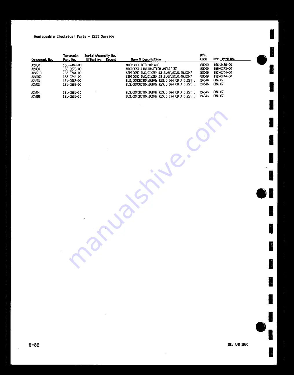 Tektronix 2232 Скачать руководство пользователя страница 189