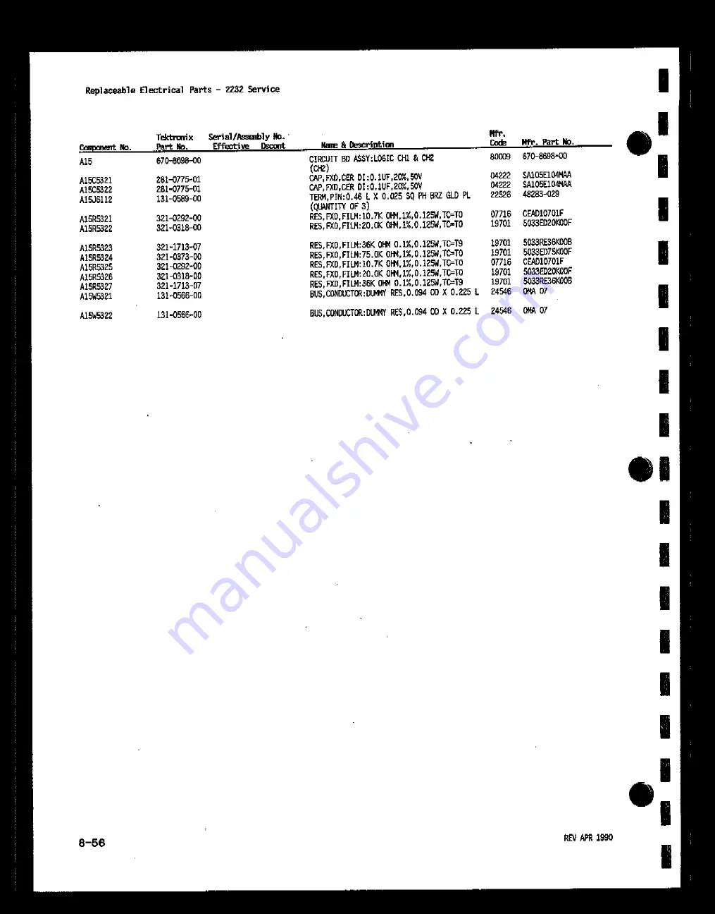 Tektronix 2232 Скачать руководство пользователя страница 213