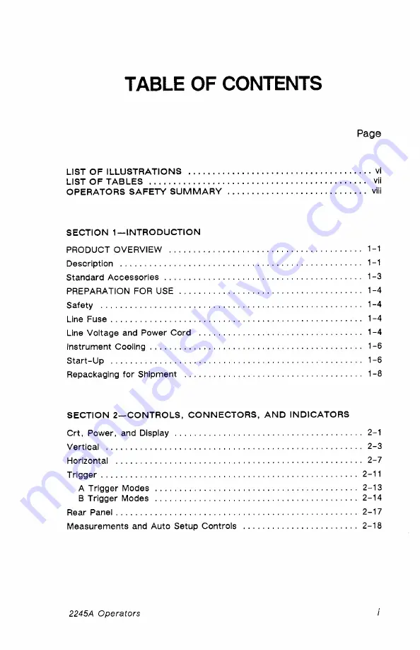 Tektronix 2245A Скачать руководство пользователя страница 5