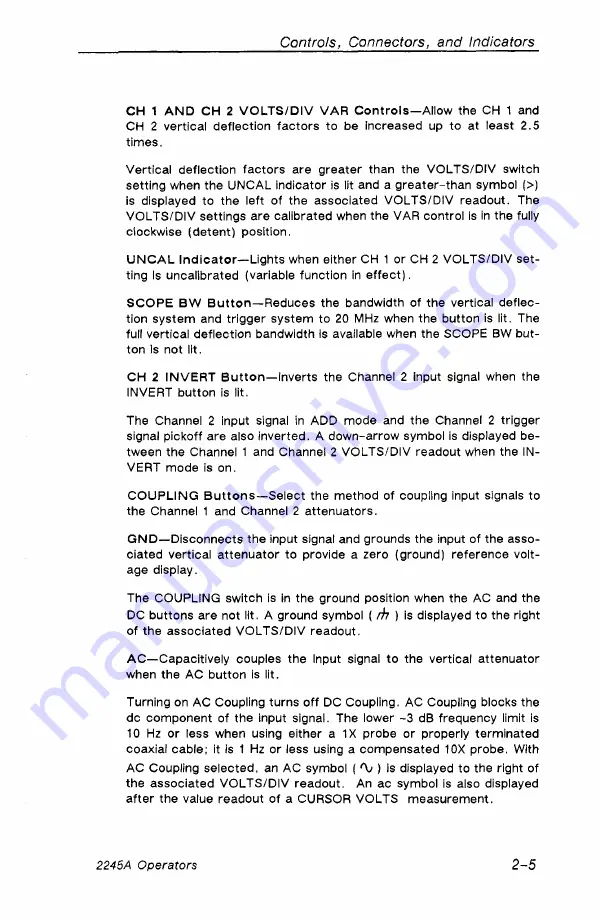 Tektronix 2245A Operator'S Manual Download Page 31