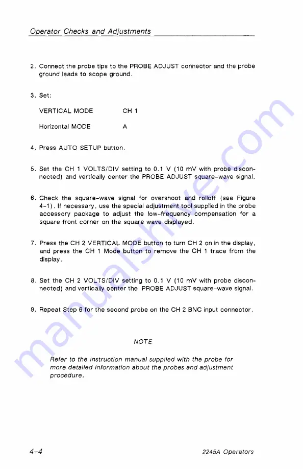 Tektronix 2245A Operator'S Manual Download Page 66