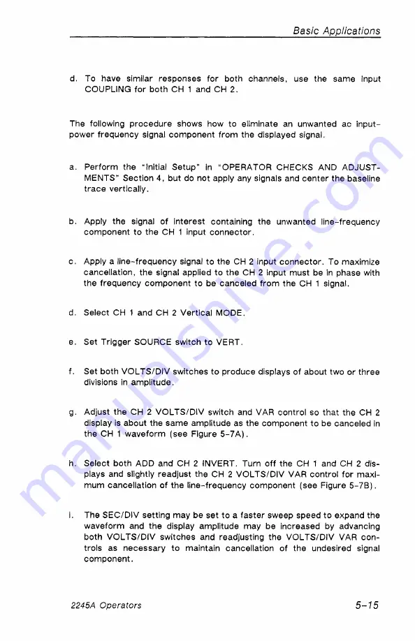 Tektronix 2245A Operator'S Manual Download Page 85