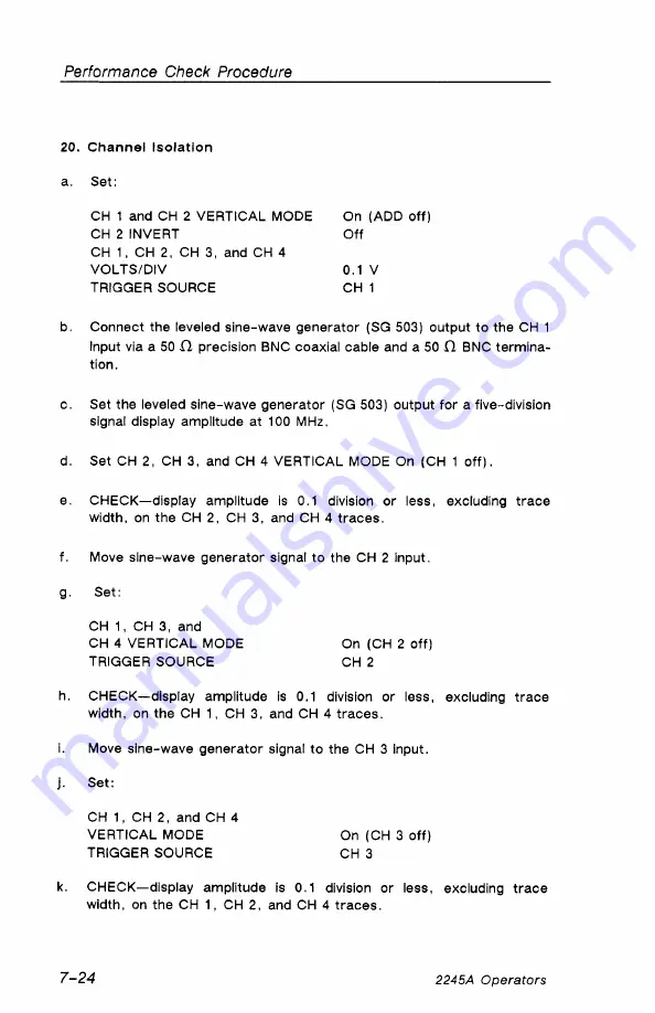 Tektronix 2245A Operator'S Manual Download Page 134