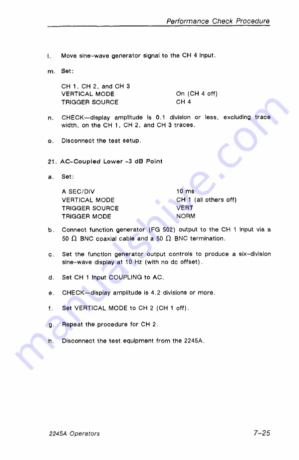 Tektronix 2245A Operator'S Manual Download Page 135