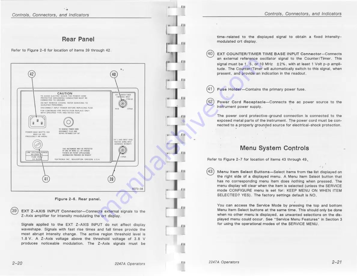 Tektronix 2247A Operator'S Manual Download Page 25