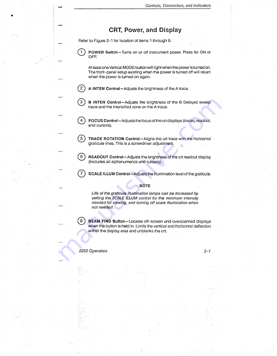 Tektronix 2252 Operator'S Manual Download Page 29