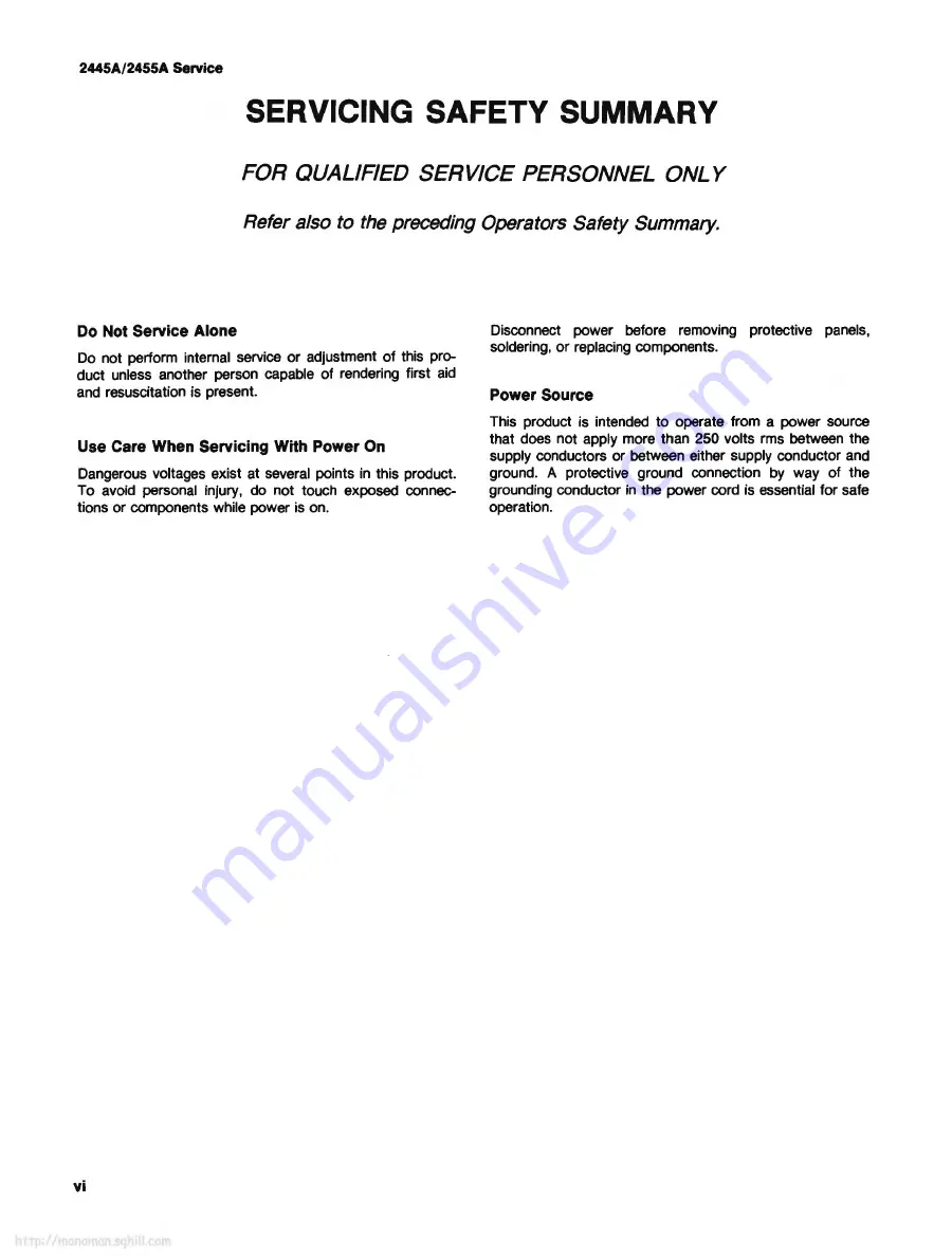 Tektronix 2445A Service Manual Download Page 8