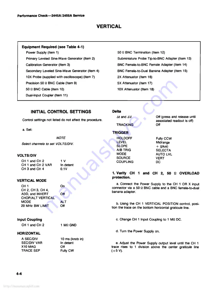 Tektronix 2445A Скачать руководство пользователя страница 82