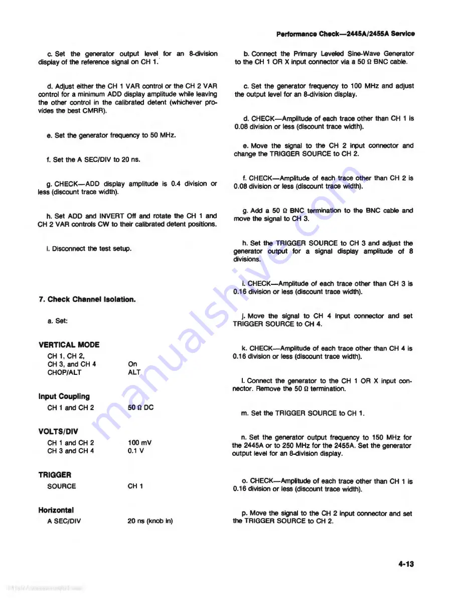 Tektronix 2445A Service Manual Download Page 91