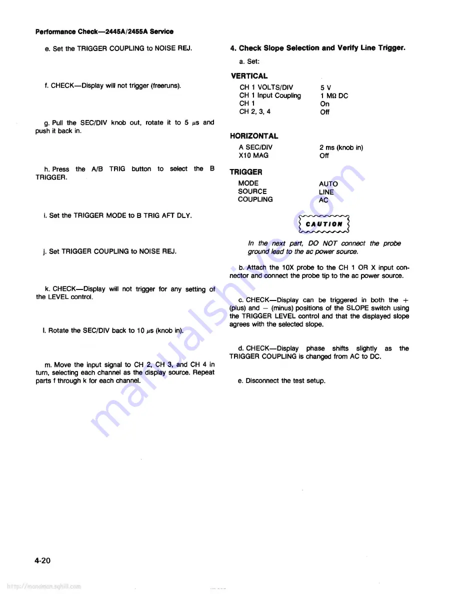 Tektronix 2445A Service Manual Download Page 98