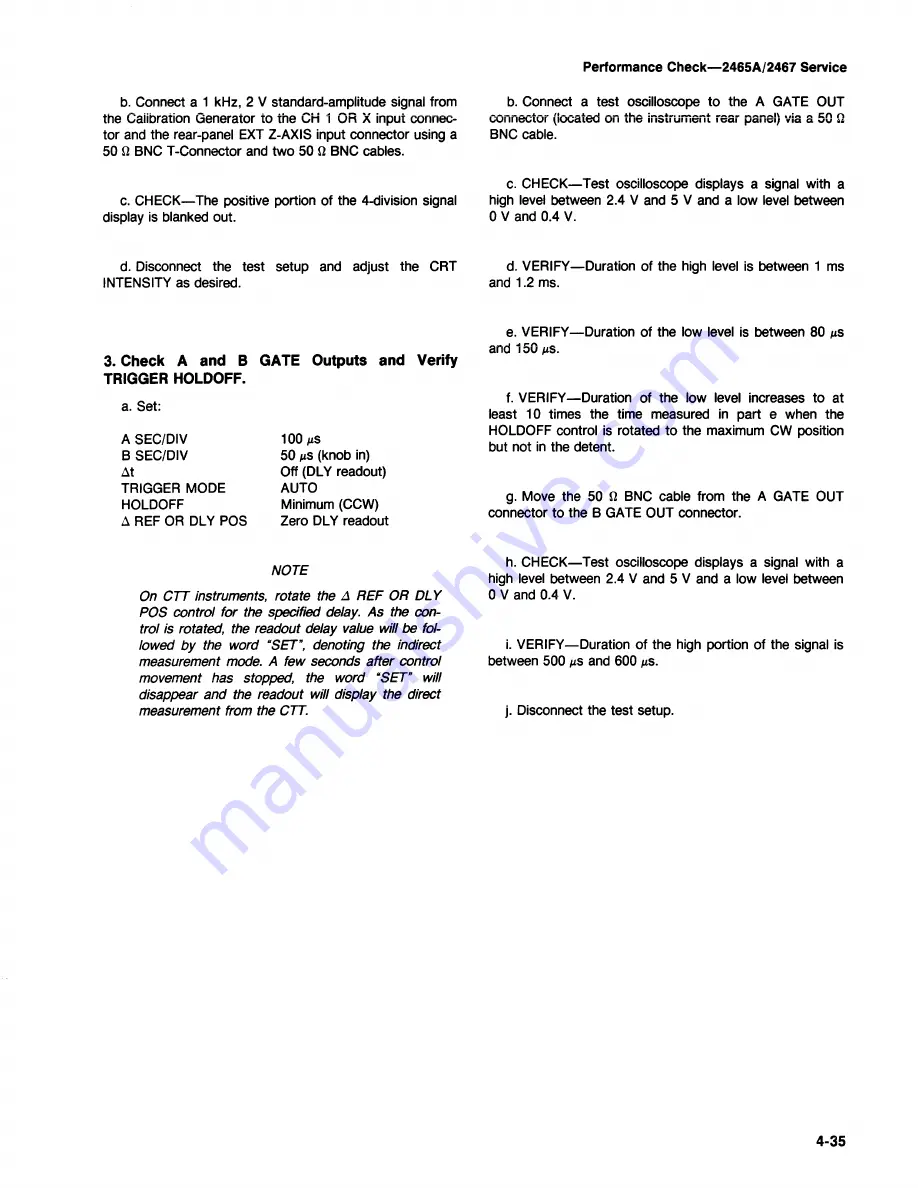 Tektronix 2465A Service Manual Download Page 123