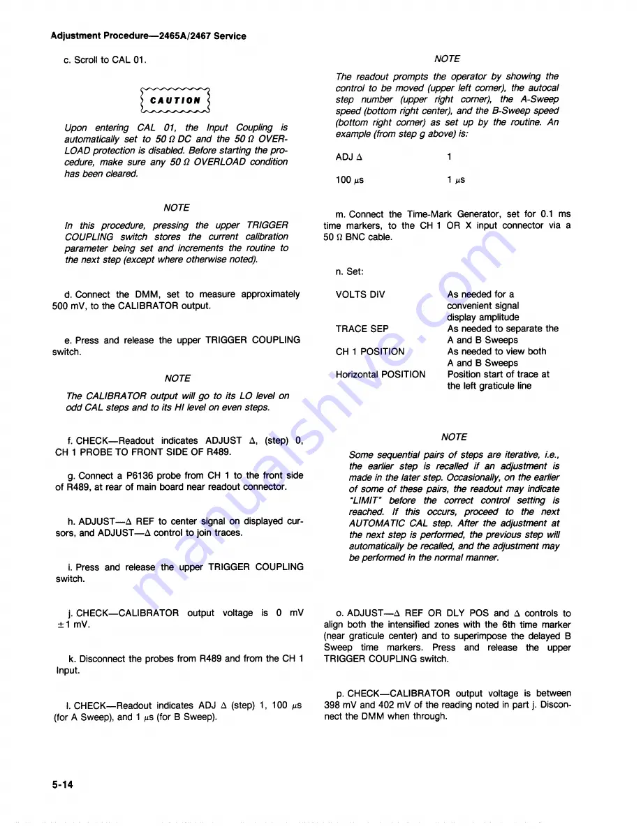 Tektronix 2465A Service Manual Download Page 144