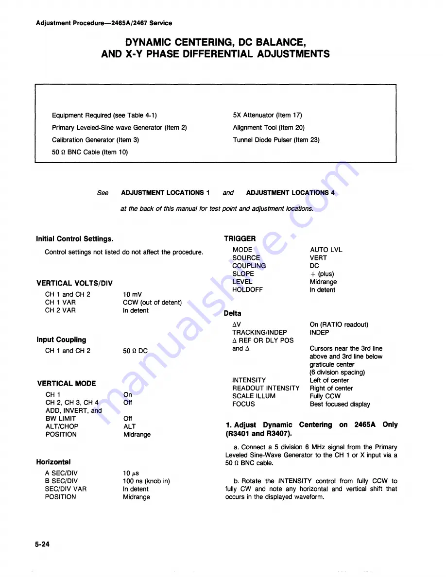 Tektronix 2465A Service Manual Download Page 154