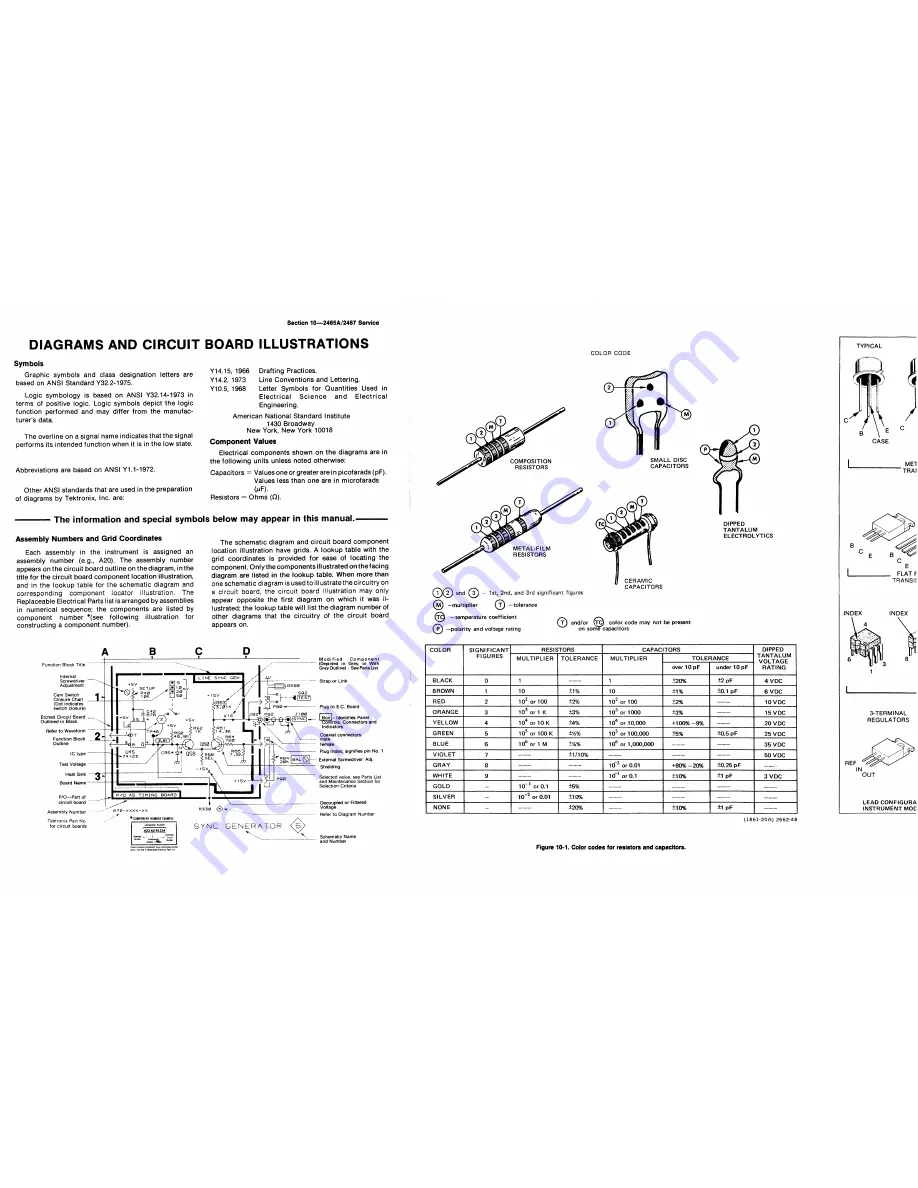 Tektronix 2465A Service Manual Download Page 270