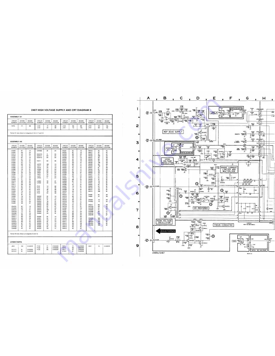 Tektronix 2465A Service Manual Download Page 320