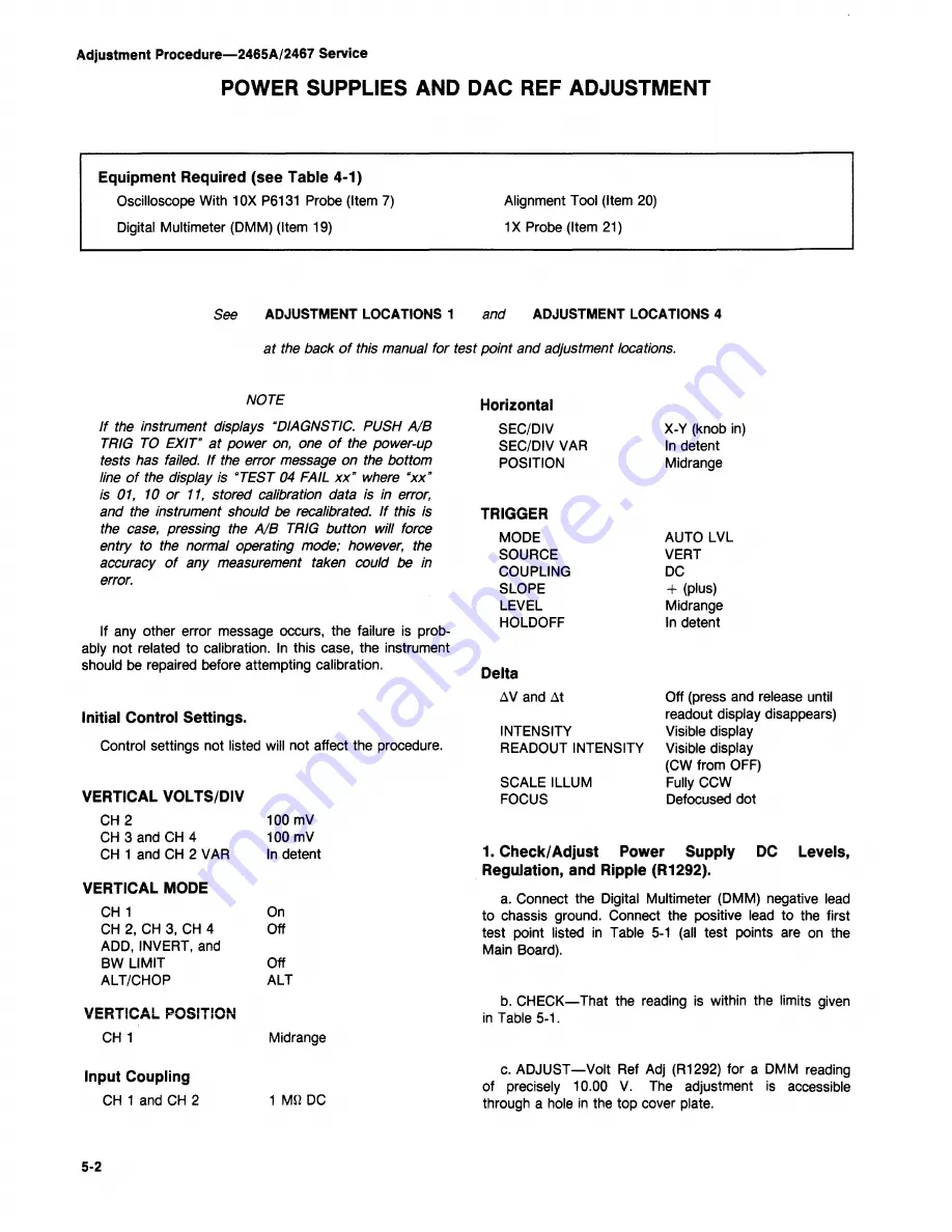 Tektronix 2465A Service Manual Download Page 401