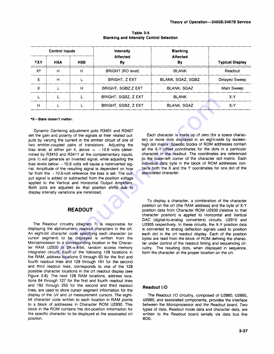 Tektronix 2465B Service Manual Download Page 123