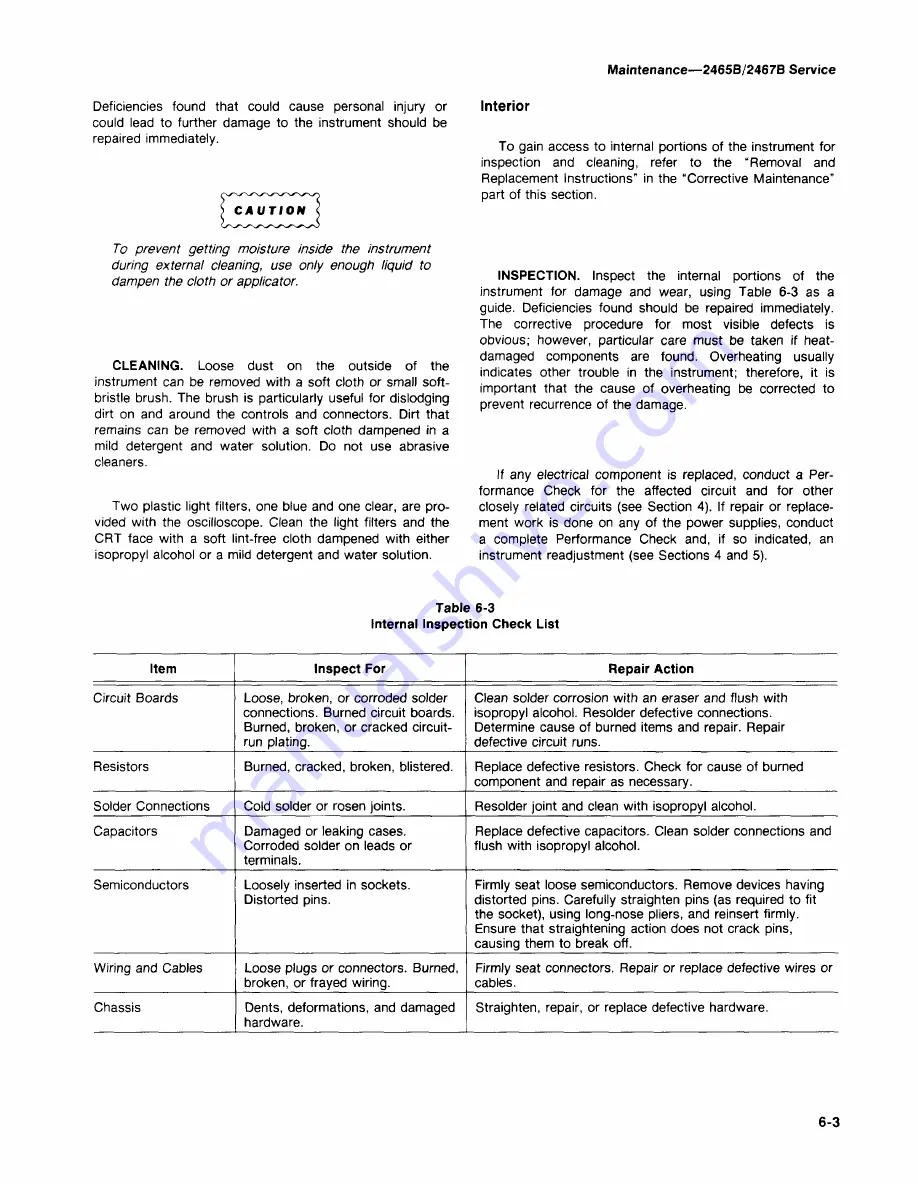 Tektronix 2465B Service Manual Download Page 225