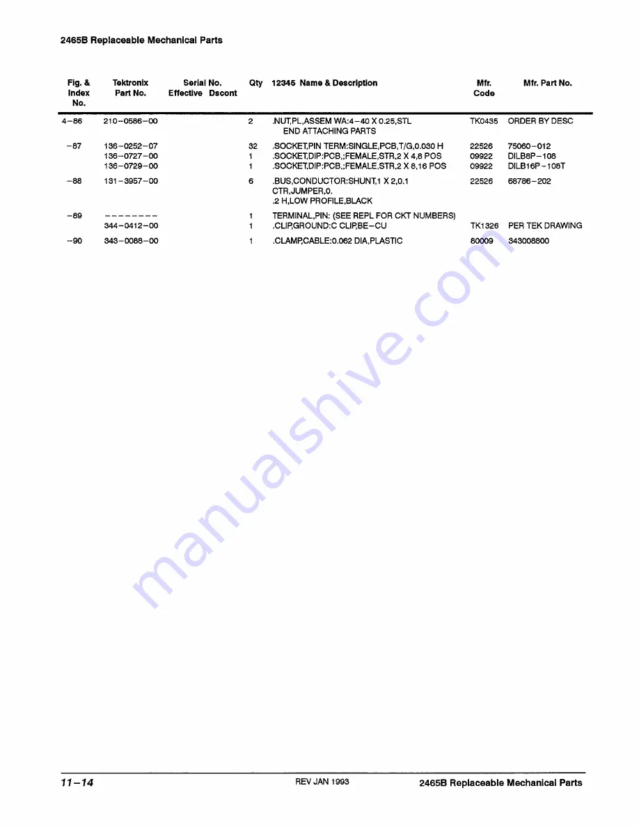 Tektronix 2465B Service Manual Download Page 493