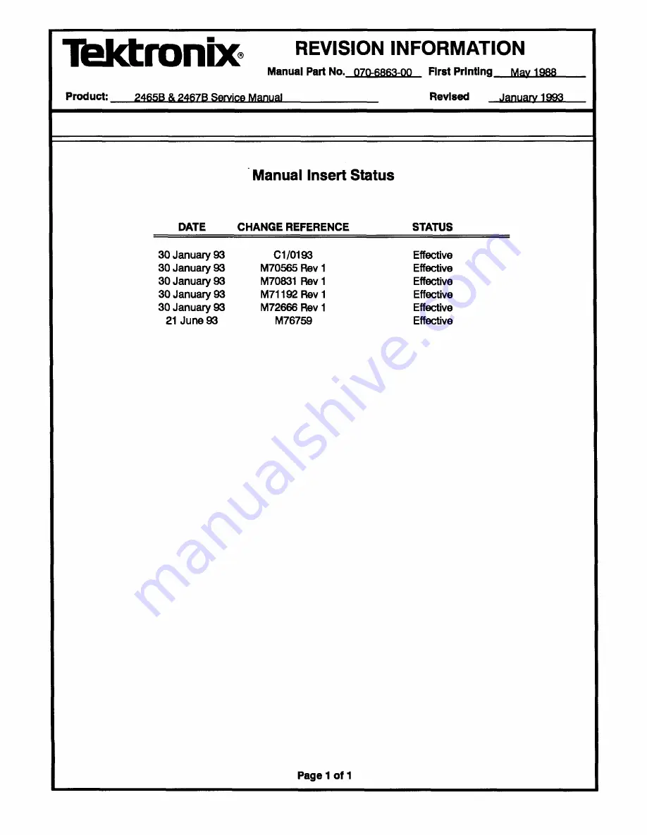 Tektronix 2465B Service Manual Download Page 518