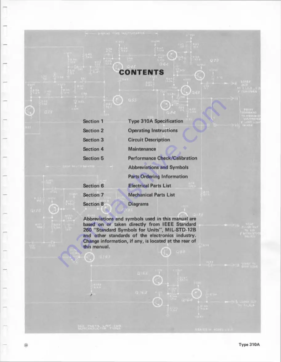 Tektronix 310A Скачать руководство пользователя страница 3