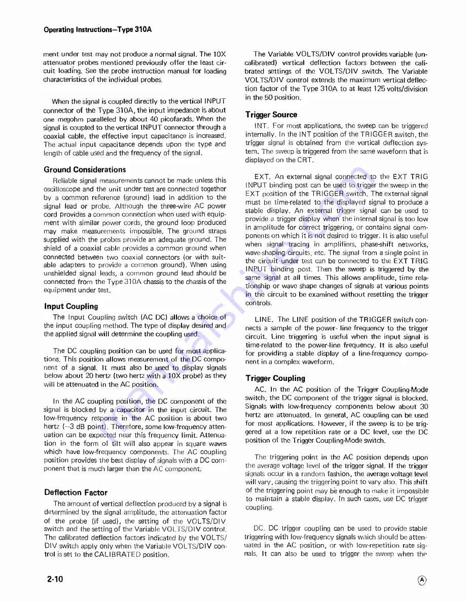 Tektronix 310A Instruction Manual Download Page 18