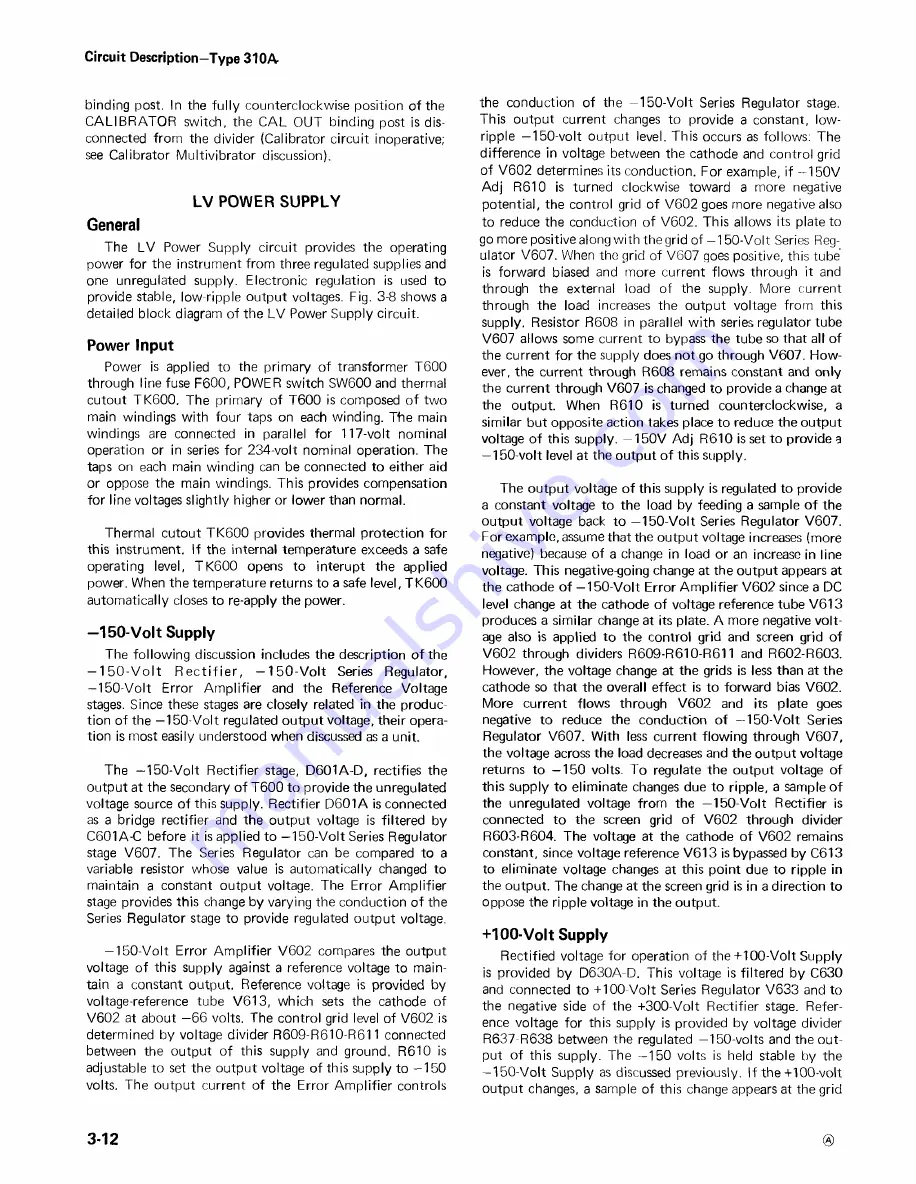 Tektronix 310A Instruction Manual Download Page 40