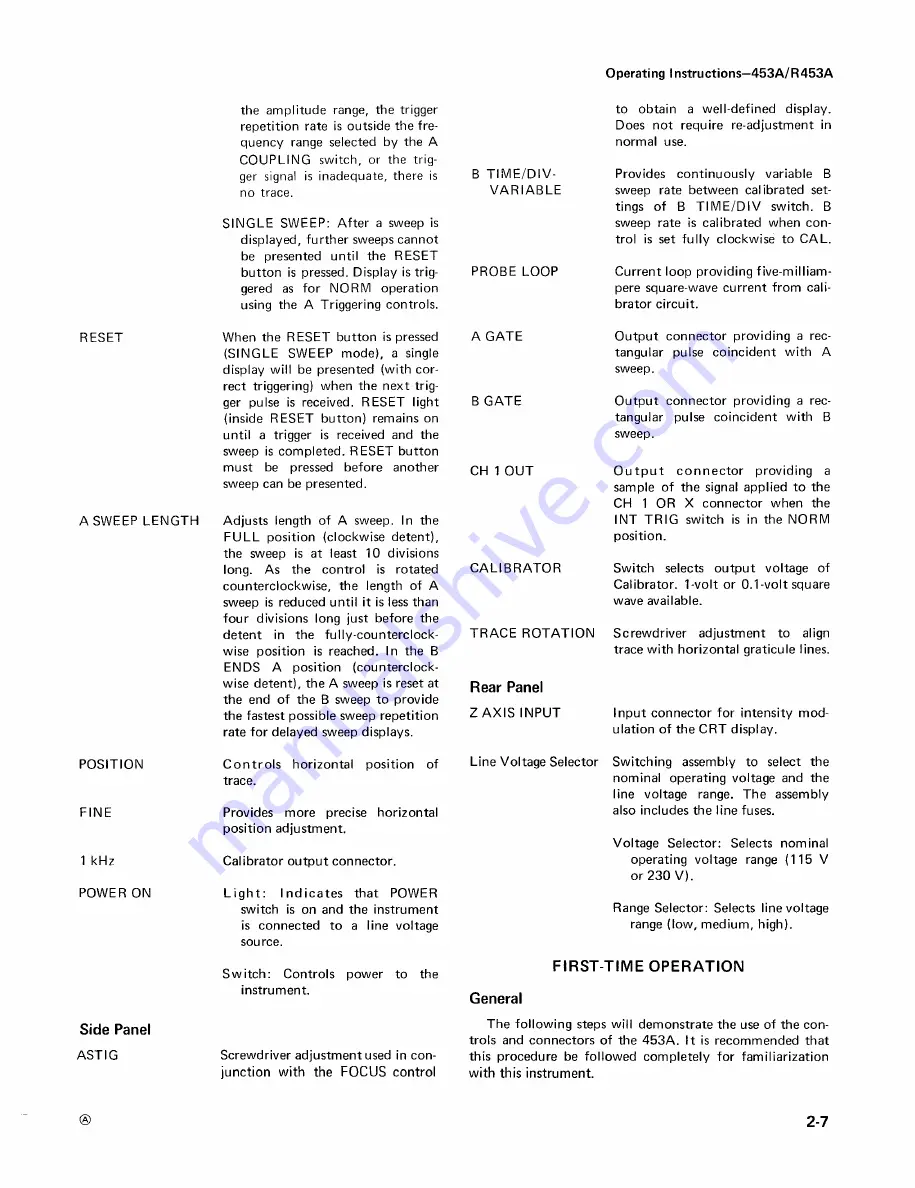 Tektronix 453A Instruction Manual Download Page 24