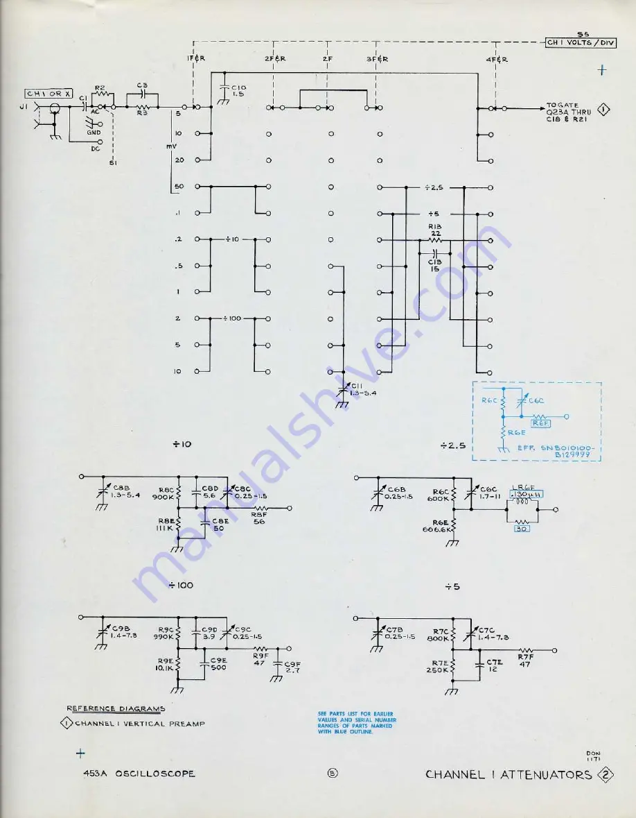 Tektronix 453A Instruction Manual Download Page 215