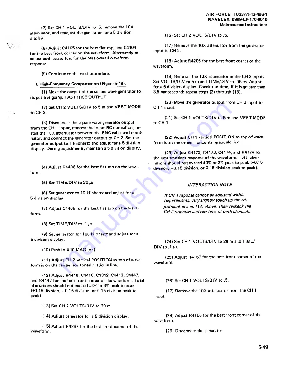 Tektronix 465M Technical Manual Download Page 123