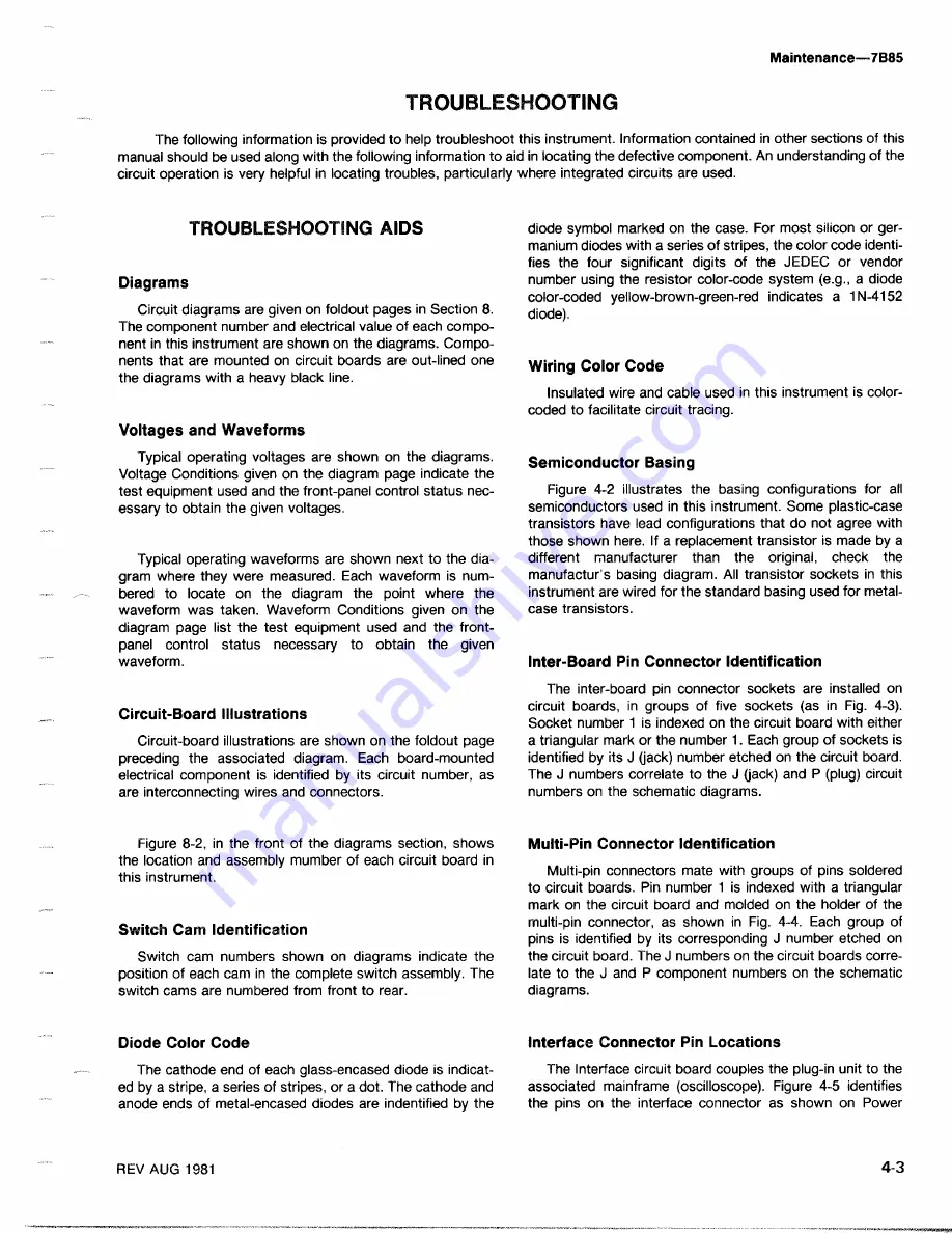 Tektronix 7B85 Instruction Manual Download Page 60