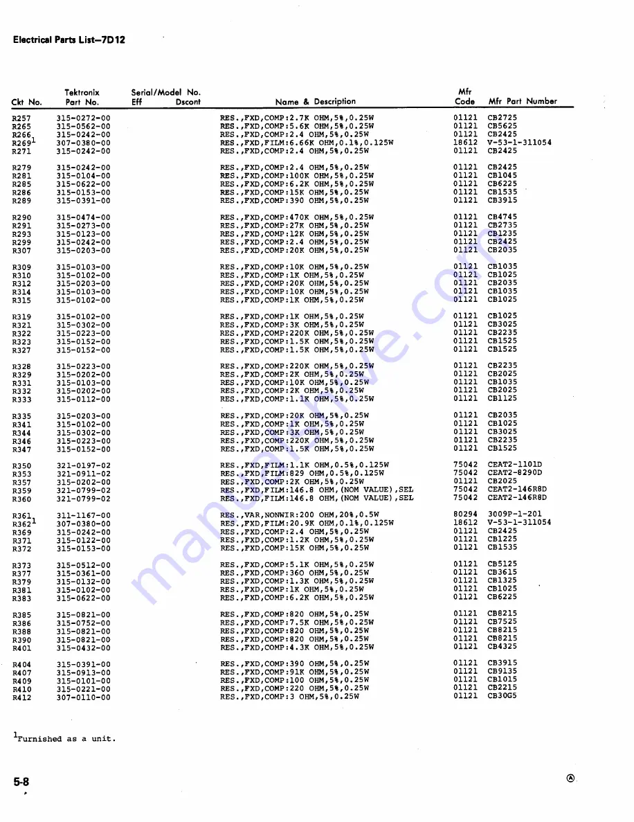 Tektronix 7D12 Service Instructions Manual Download Page 59