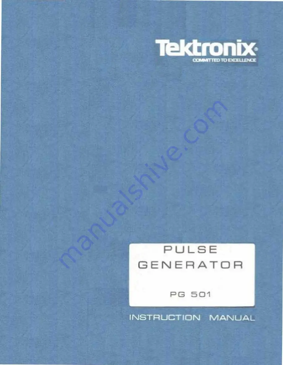 Tektronix PG 501 Instruction Manual Download Page 1