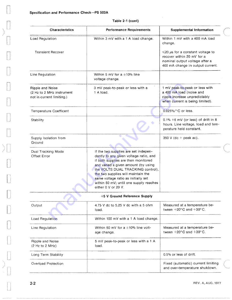 Tektronix PS 503S Instruction Manual Download Page 10