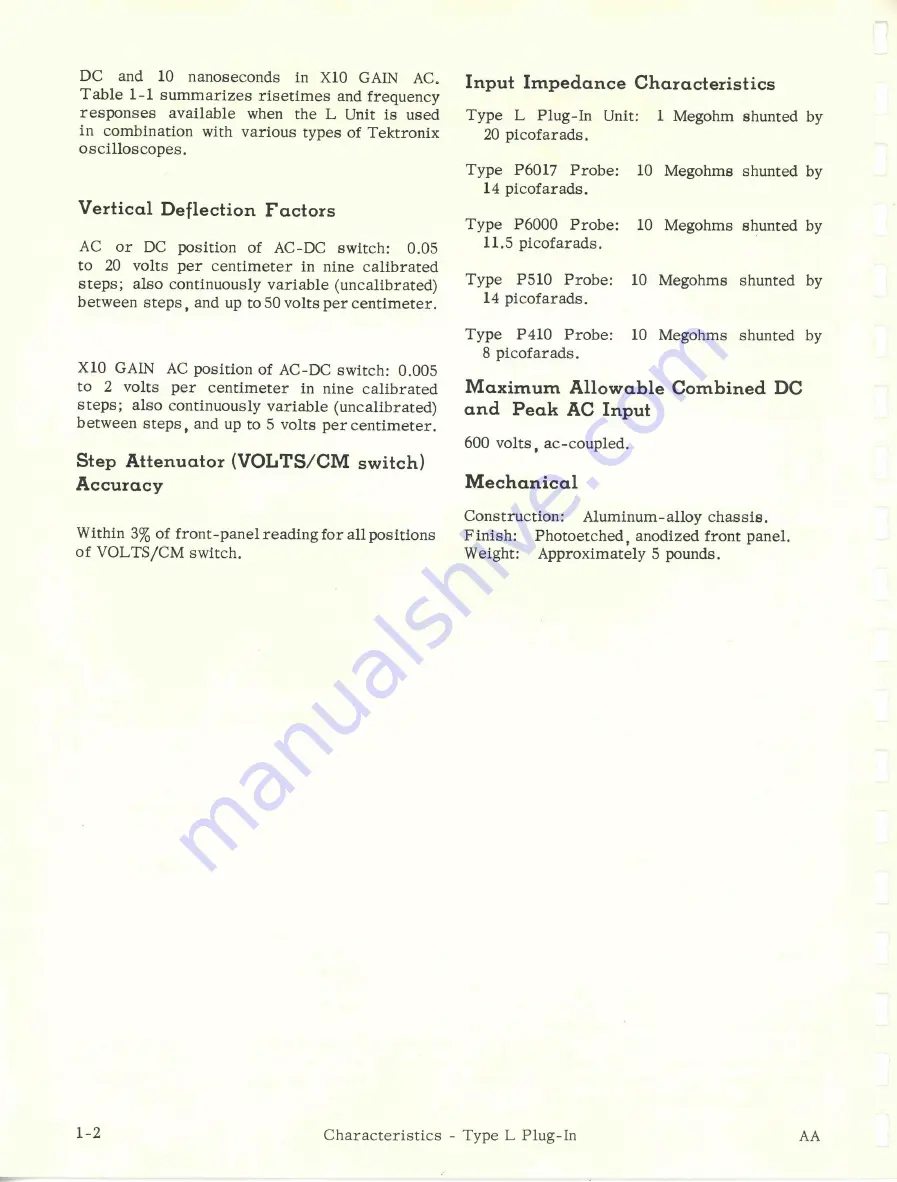 Tektronix TYPE L Скачать руководство пользователя страница 6