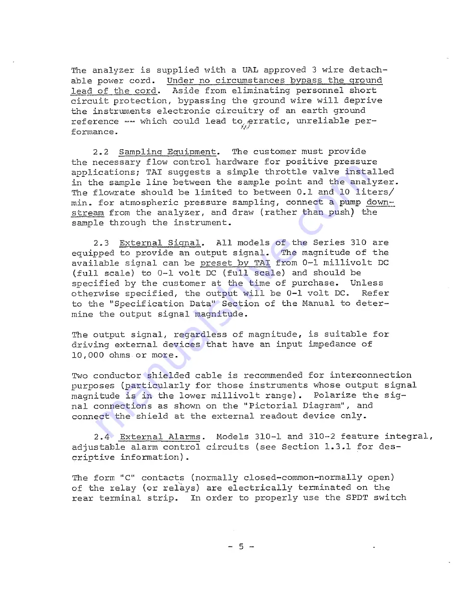 Teledyne 310 Instruction Manual Download Page 9