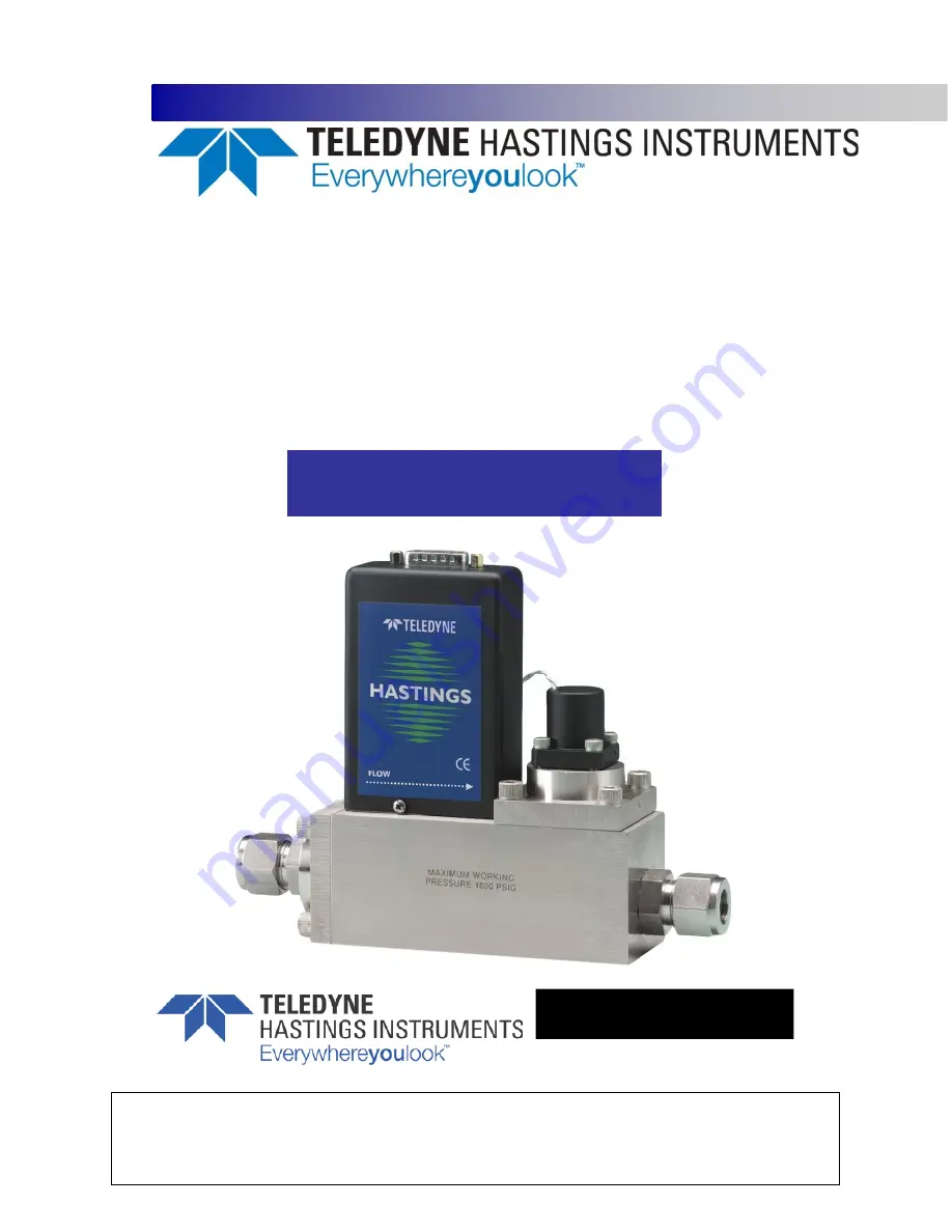 Teledyne HASTINGS Everywhereyoulook 200 Series Скачать руководство пользователя страница 1