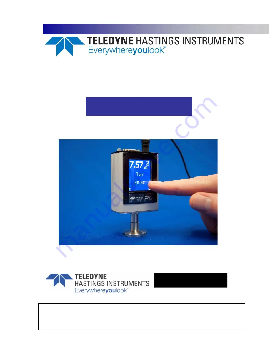 Teledyne HVG-2020B Instruction Manual Download Page 1