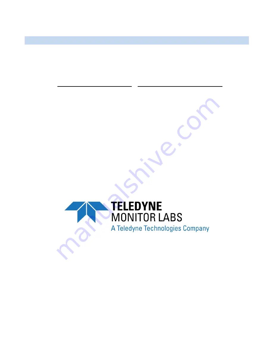 Teledyne T100 Instruction Manual Download Page 1