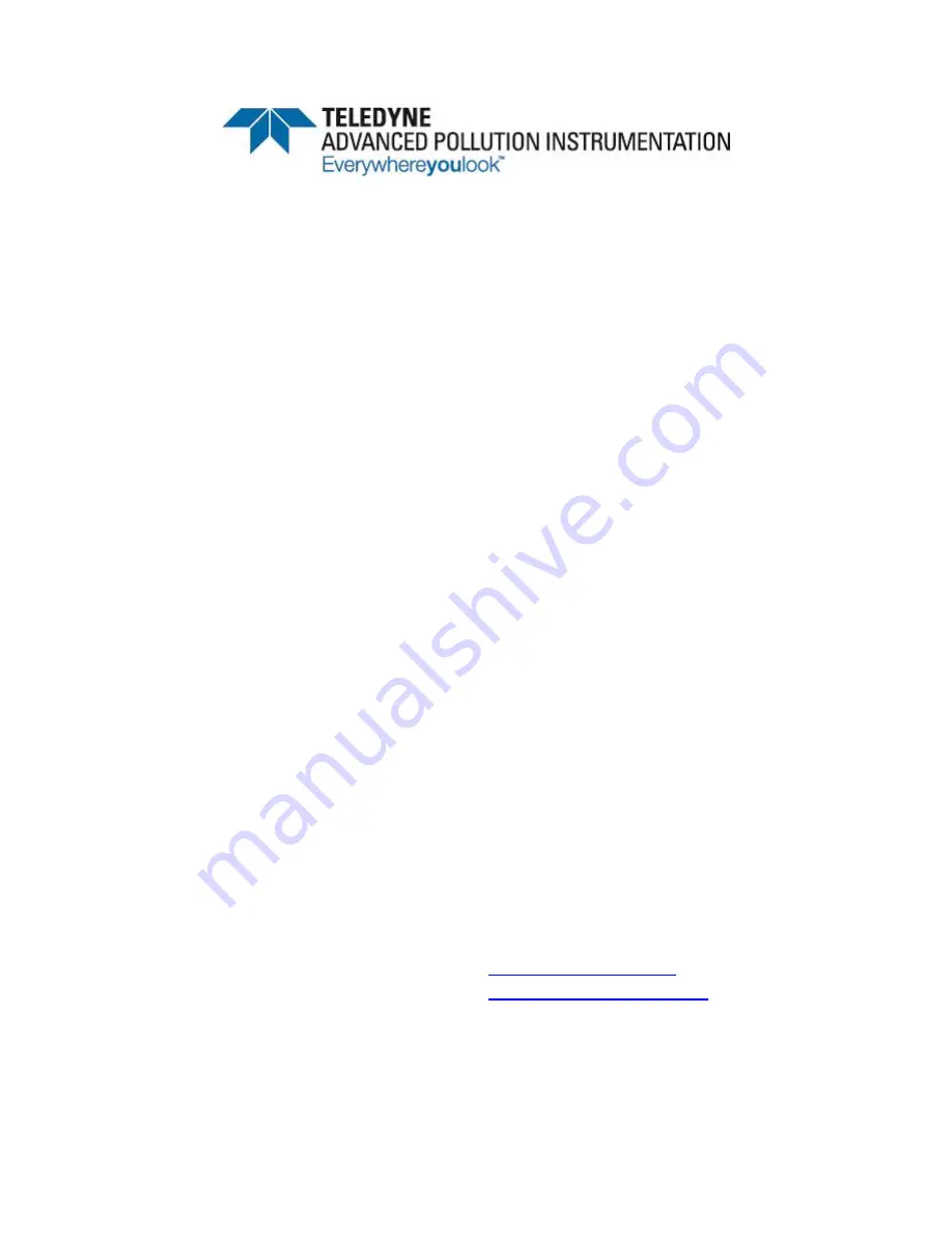 Teledyne T200 Operation Manual Download Page 1