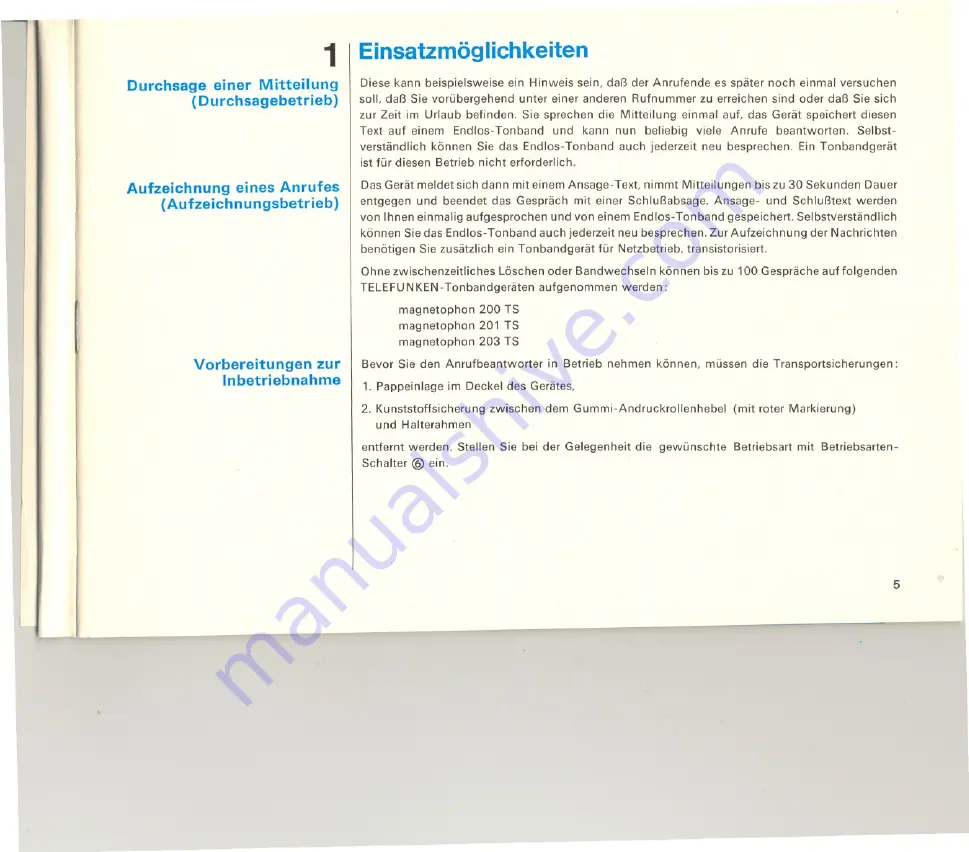 Telefunken T 104 Manual Download Page 4