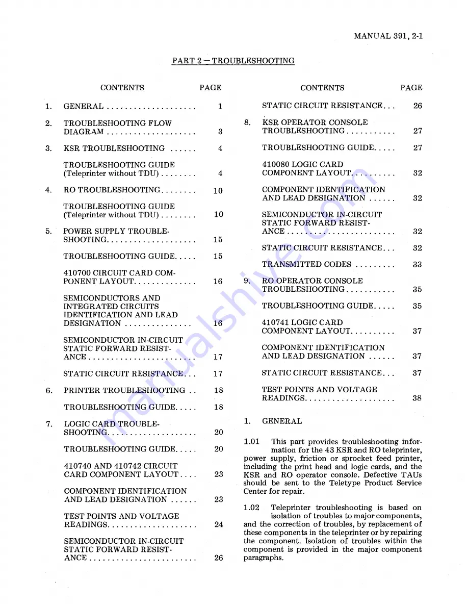 Teletype Basic KSR Repair Manual Download Page 29