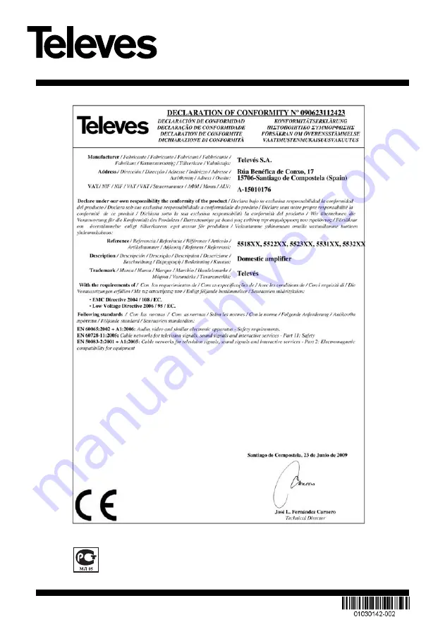 Televes 5518 Manual Download Page 4