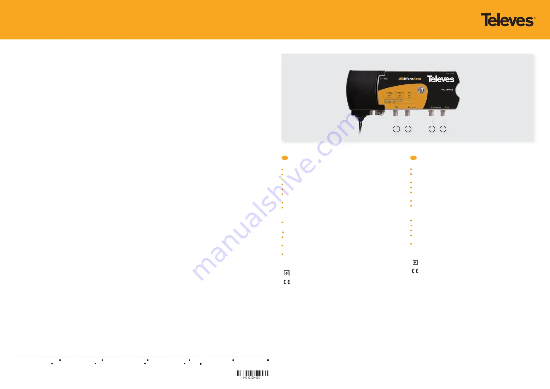 Televes Microkom Series Instructions Download Page 1