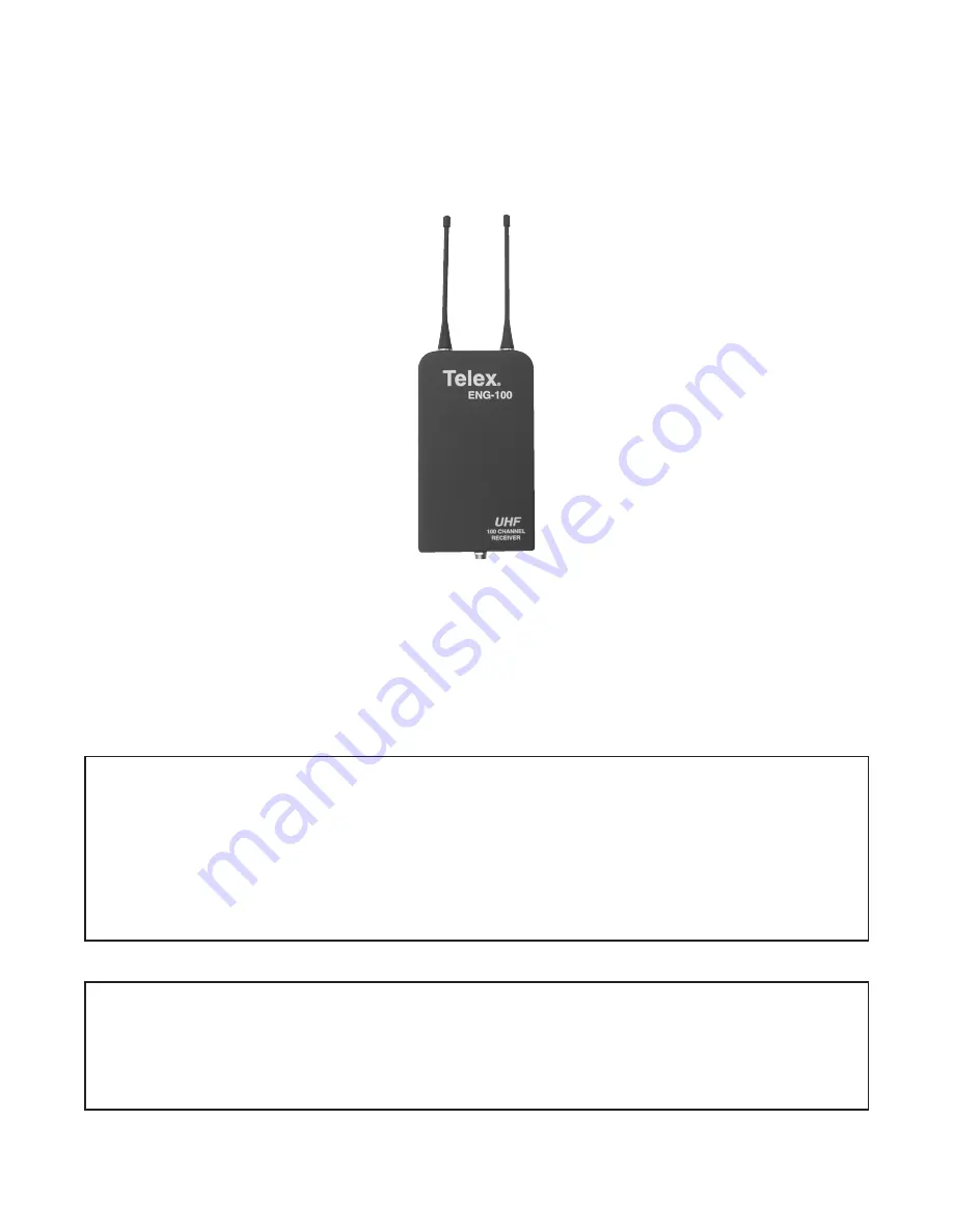 Telex ENG-100 Manual Download Page 1